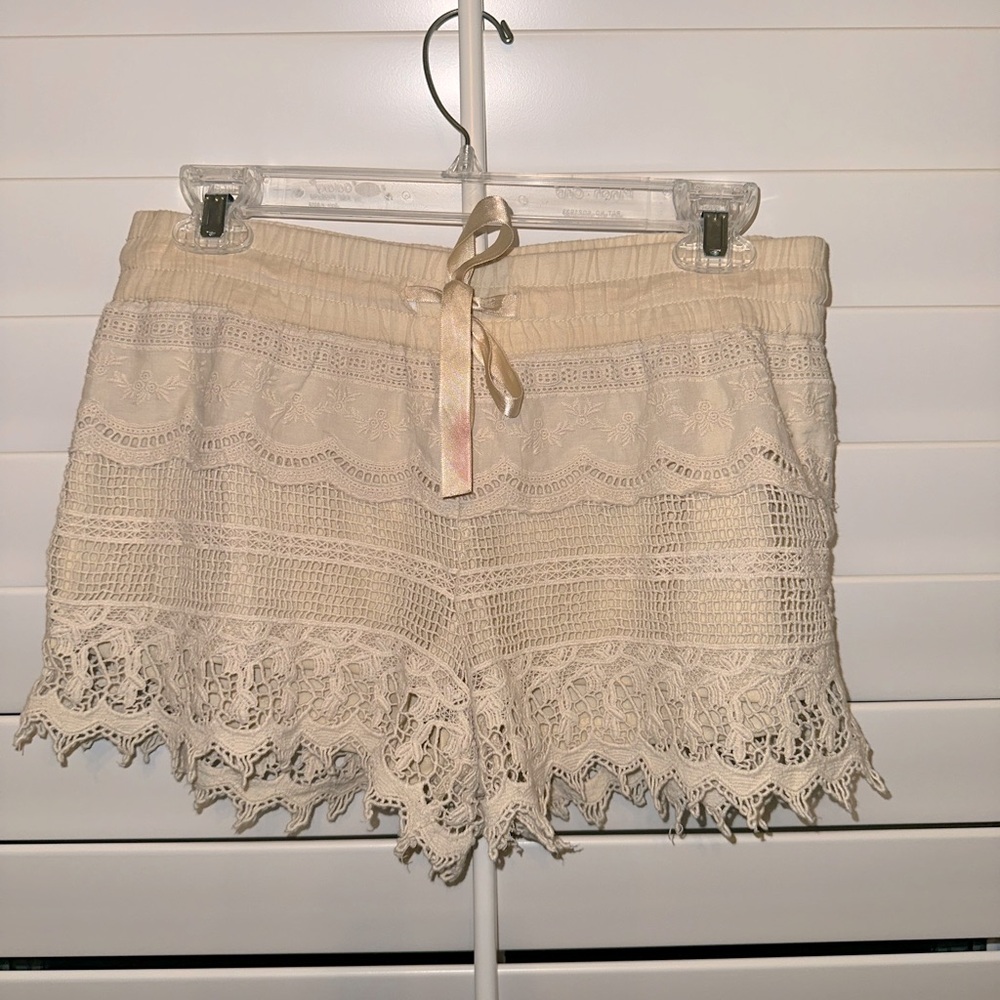 No Boundaries Cream Lace Shorts